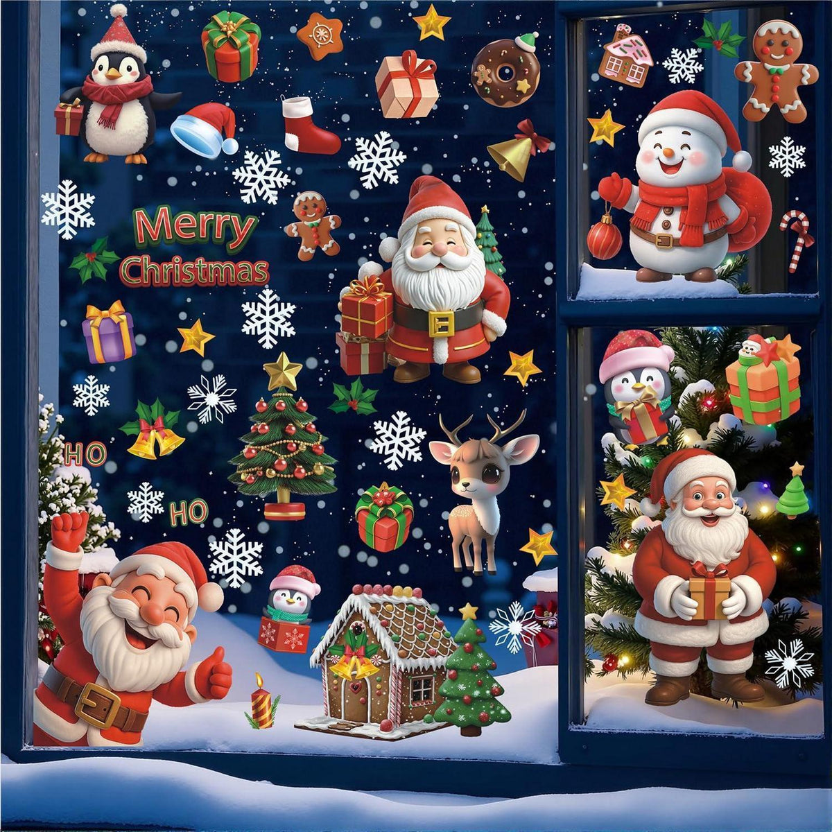Weihnachtsfenstersticker Jesus Schaf Kreuz – Festliche Deko für Zuhause