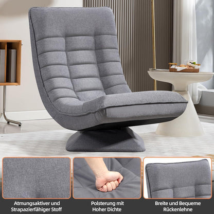 Verstellbarer Bodensessel Grau – 360° Drehbar & Klappbar