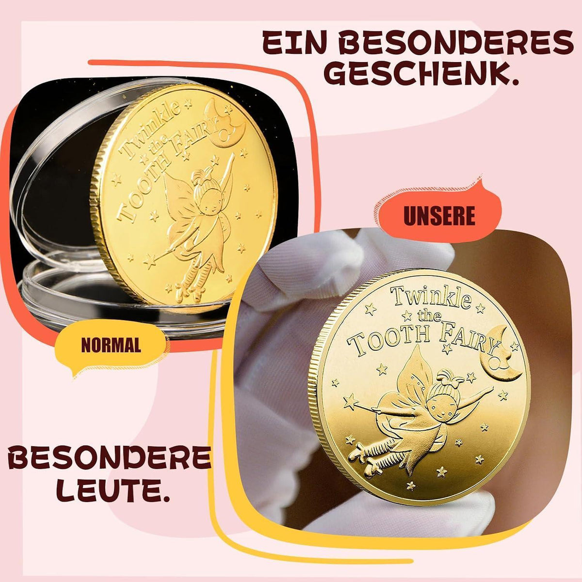Zahnfee Geschenkset für Kinder – Zahnfee Münze & Erinnerungen