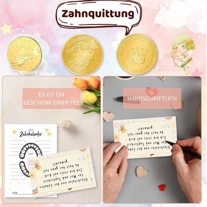 Zahnfee Geschenkset für Kinder – Zahnfee Münze & Erinnerungen