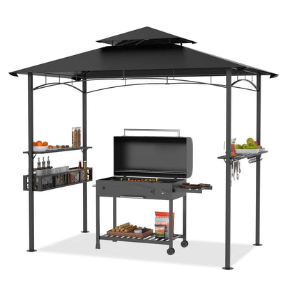 Grillpavillon 245x153cm mit Doppeldach & Stauraum