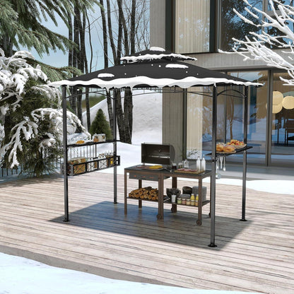 Grillpavillon 245x153cm mit Doppeldach & Stauraum