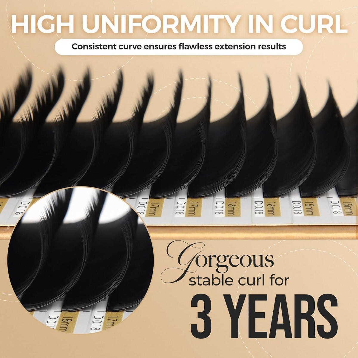 Volumen Wimpern Extensions – Seidenwimpern 0.07mm D Curl 8-15mm