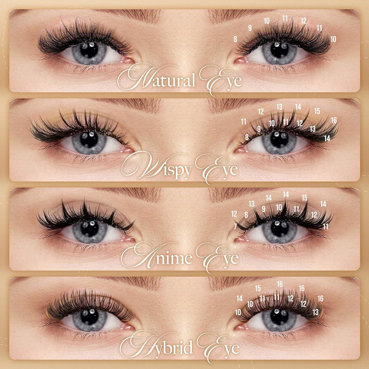 Volumen Wimpern Extensions – Seidenwimpern 0.07mm D Curl 8-15mm
