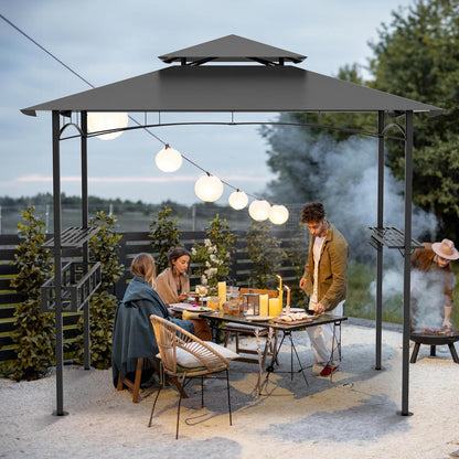 Grillpavillon mit Doppeldach & Stauraum – 245x153x250 cm