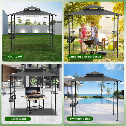 Grillpavillon mit Doppeldach & Stauraum – 245x153x250 cm