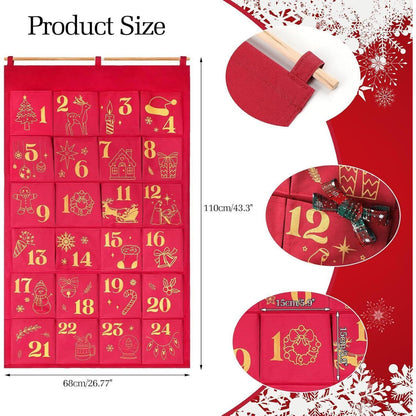 Glitzer Adventskalender zum Befüllen Rotgold Groß