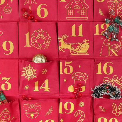 Glitzer Adventskalender zum Befüllen Rotgold Groß