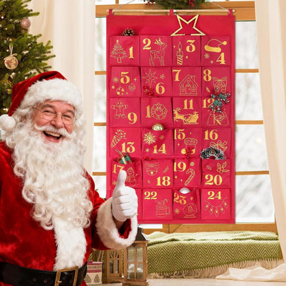 Glitzer Adventskalender zum Befüllen Rotgold Groß