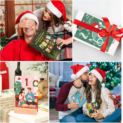 Adventskalender für Paare 2026 mit 24 Karten & Holzständer