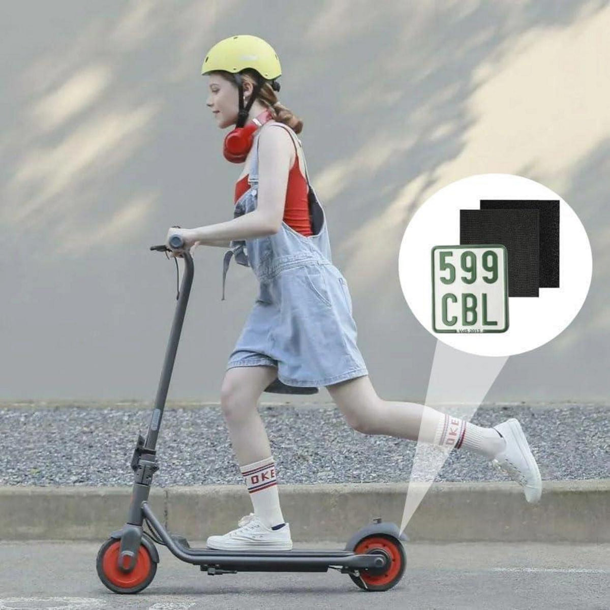 3x Klett Kennzeichenhalter E-Scooter | Reißfest & Wetterfest