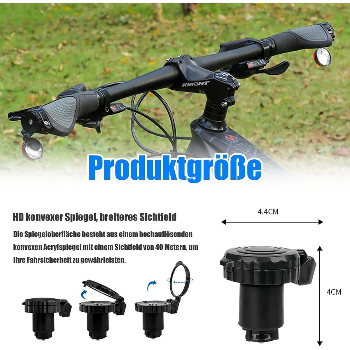 Fahrradspiegel 2er-Set, 360° drehbar & klappbar