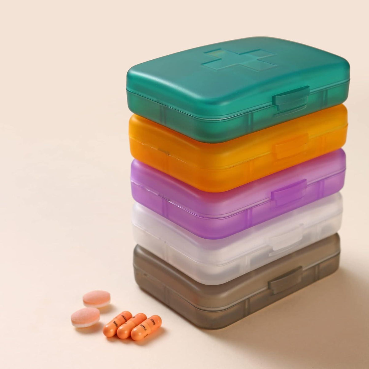 Wöchentliche Pillendose 7 Tage, 6 Fächer, Weiß