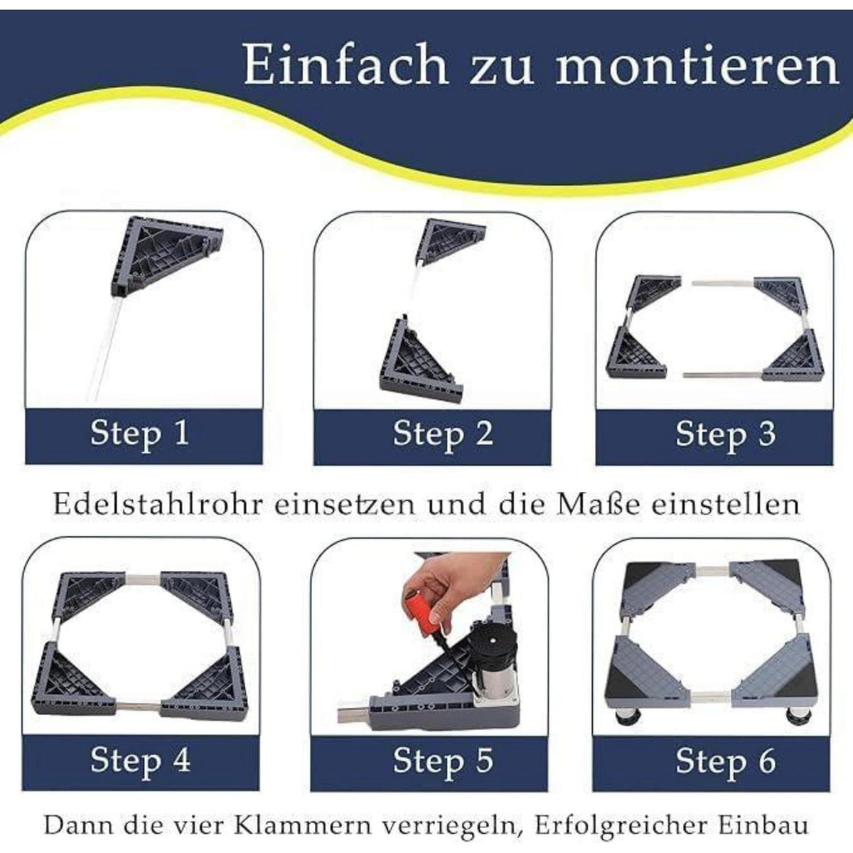 Kühlschrank Untergestell verstellbar, Grau – Stabil & Ergonomisch