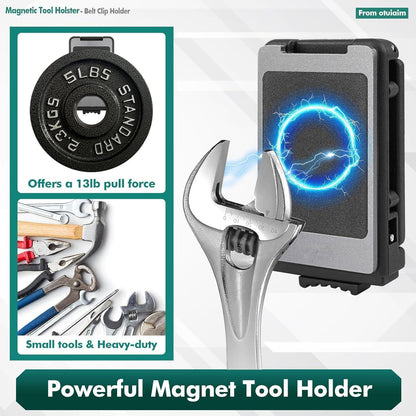 Magnetische Werkzeughalterung mit Gürtelclip und Verriegelung