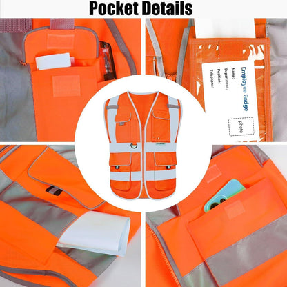 Sicherheitsweste Orange XL – Hohe Sichtbarkeit & Handytasche
