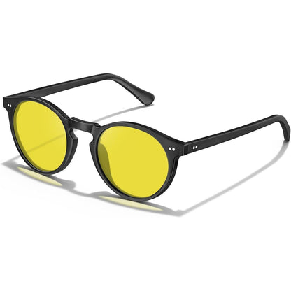 Herren Sonnenbrille polarisiert Vintage UV400 Schutz Gelbton