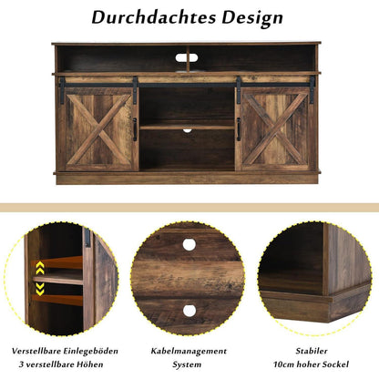 TV Lowboard Farmhaus Design – Verstellbare Regale & Stauraum