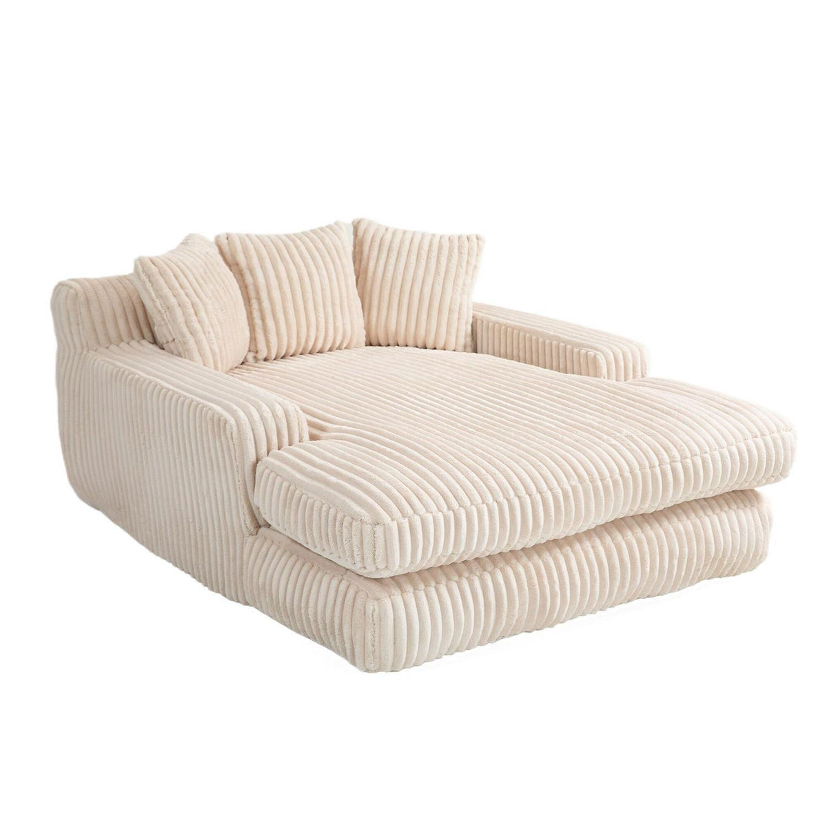 Bequemes Cord Schlafsofa mit Kissen – Loungesessel für Wohnzimmer