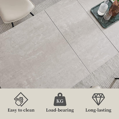 Ausziehbare Essgruppe mit Tisch und 6 Stühlen – Beige