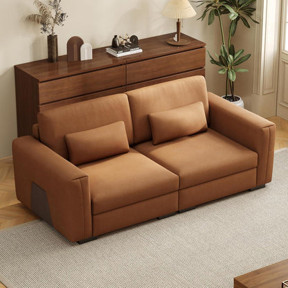 2-Sitzer Sofa Lederoptik 196cm – Bequemes Wohnzimmer Sofa