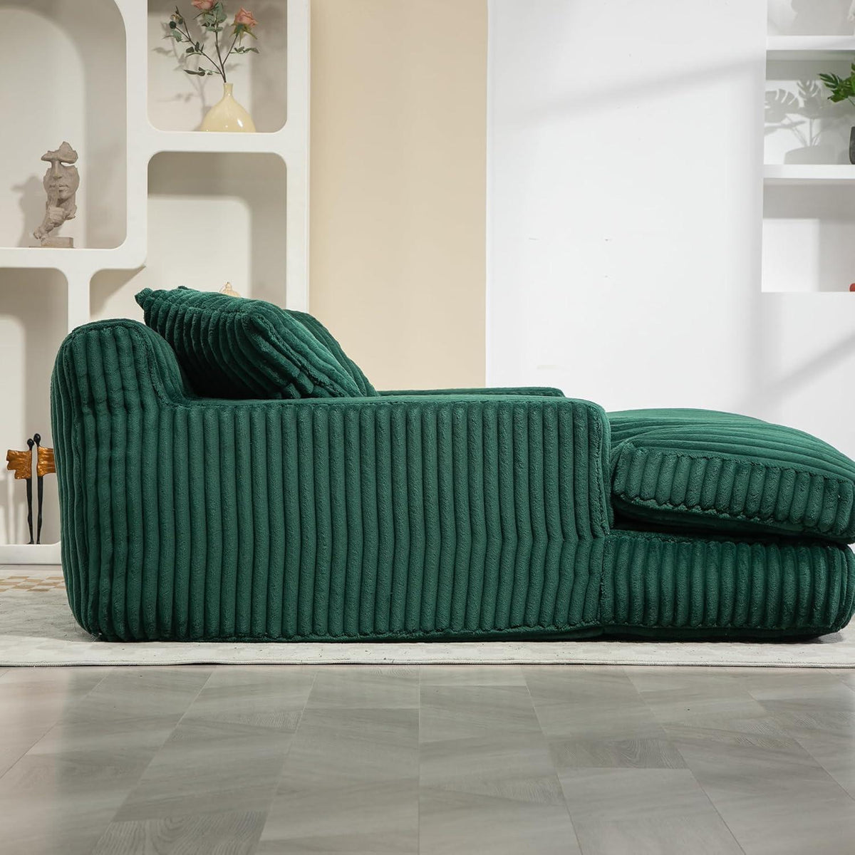 Bequemes Cord Schlafsofa mit Kissen – Loungesessel für Wohnzimmer