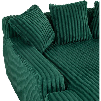 Bequemes Cord Schlafsofa mit Kissen – Loungesessel für Wohnzimmer