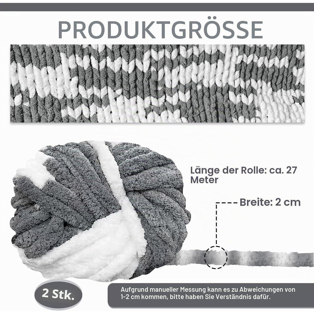 Chunky Wolle 2er Set - Nebelweiß | Dickes Garn zum Häkeln & Stricken