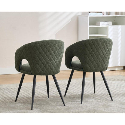 Esszimmerstühle Set 4 Grün – Polsterstühle mit Metallbeinen