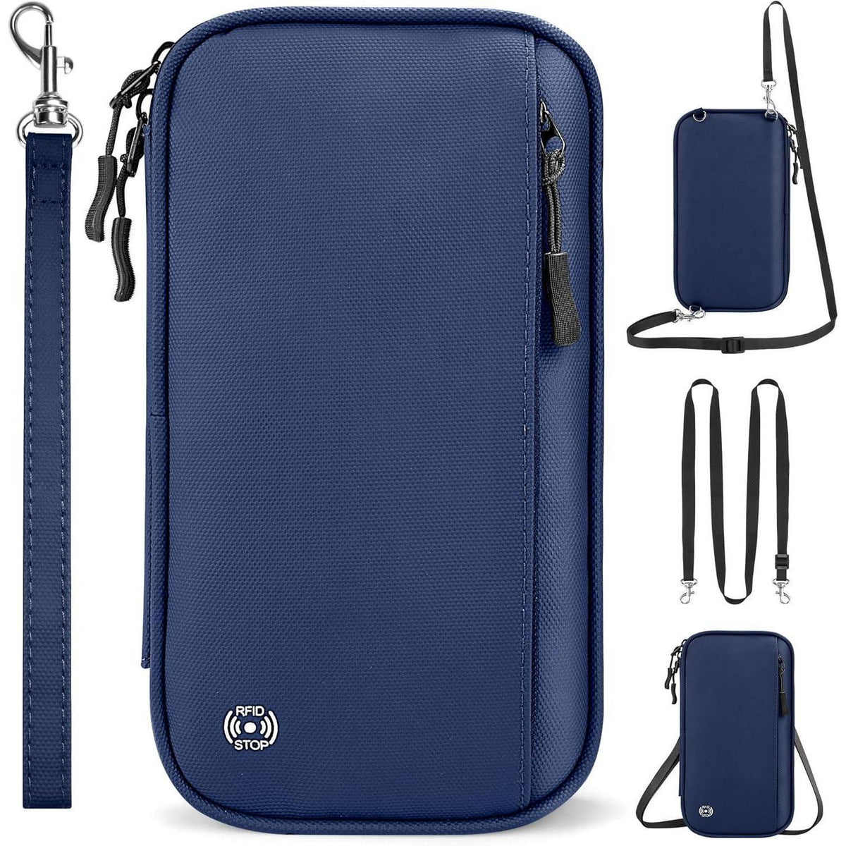 Reise-Organizer mit RFID-Schutz und Schultergurt, Blau