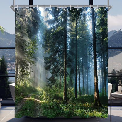 Duschvorhang 120x200 cm Wald Dschungel, Wasserabweisend, Waschbar