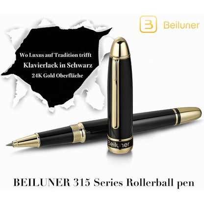Tintenroller 24K Gold | Luxus Schreibstift mit Piano Lack