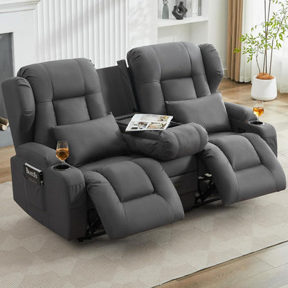 2-Sitzer Relaxsessel mit Liegefunktion & Kinosofa Grau