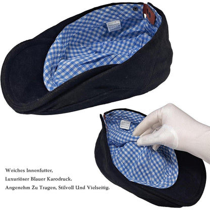 Herren Baskenmütze Newsboy Cap Schwarz Frühling Herbst