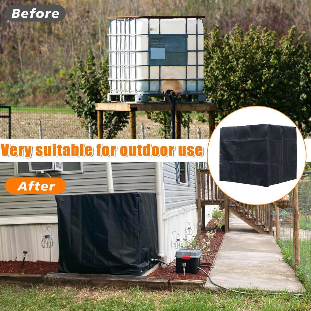 IBC Tank Abdeckung 1000L – UV-Schutzfolie für Wassertank