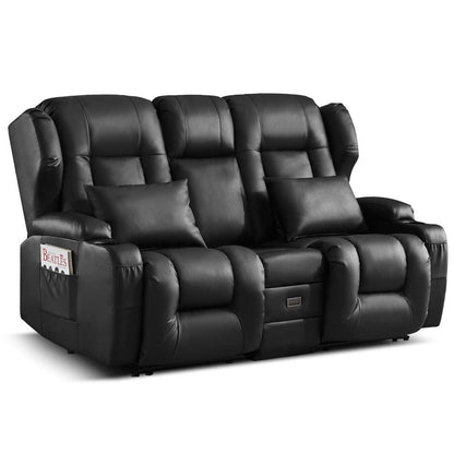 2-Sitzer Relaxsessel mit Liegefunktion & Kinosessel Schwarz
