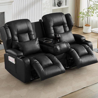 2-Sitzer Relaxsessel mit Liegefunktion & Kinosessel Schwarz