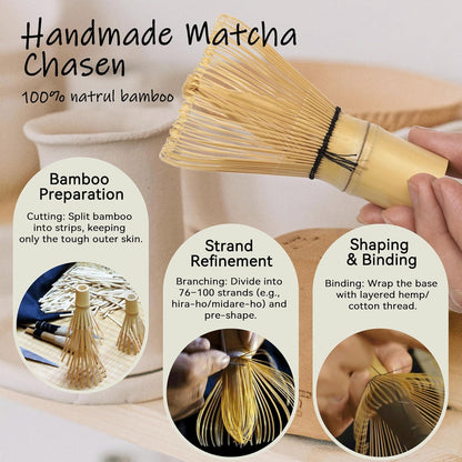 Matcha Set 8-teilig mit Bambus Schneebesen & Schale