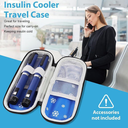 Insulin Kühltasche mit Kühlakkus – Diabetiker Reisetasche Schwarz