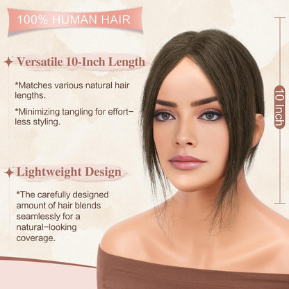 Echthaar Topper Braun | Clip-in Haarteil ohne Pony