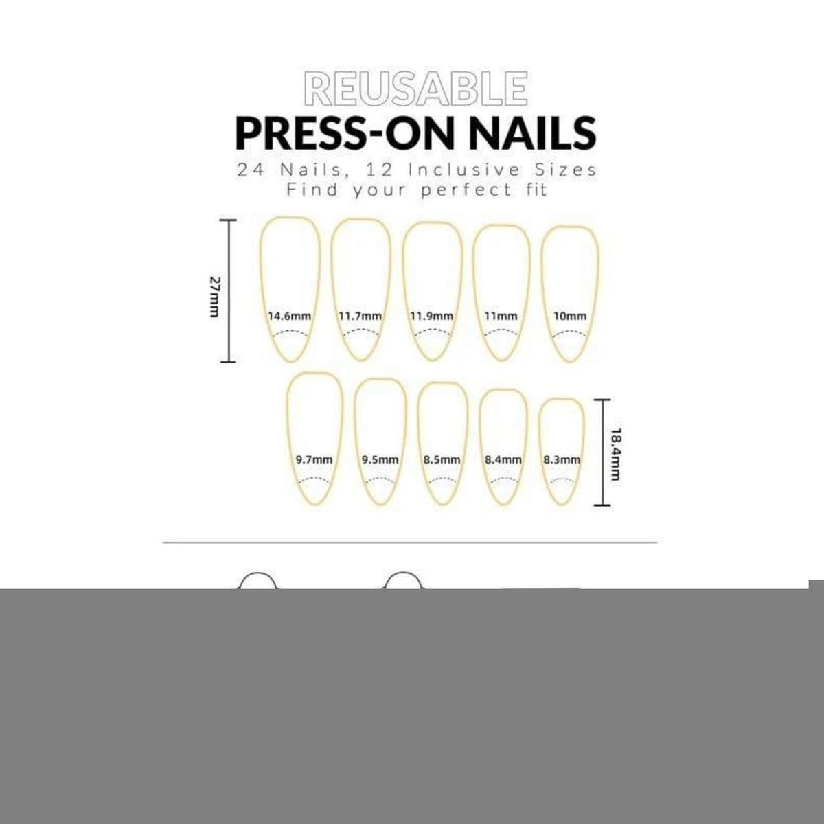 Halloween Press On Nails – Nude Gradient Schwarz & Horror Design