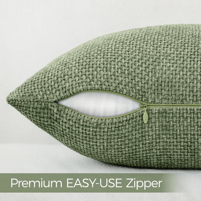 Grüner Chenille Kissenbezug 50x50 cm - 2er Set