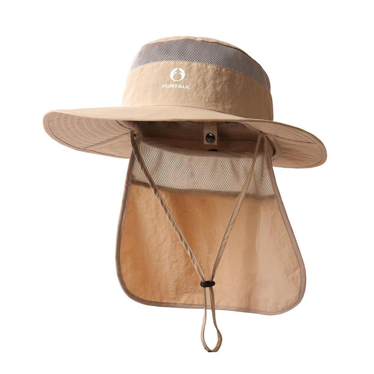 Sonnenhut mit Nackenschutz UPF 80 – Anglerhut & Wanderhut Khaki