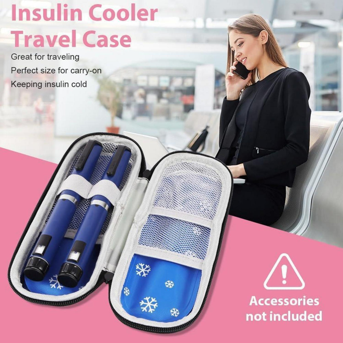 Insulin Kühltasche mit Kühlakkus – TSA-geeignet für Diabetiker
