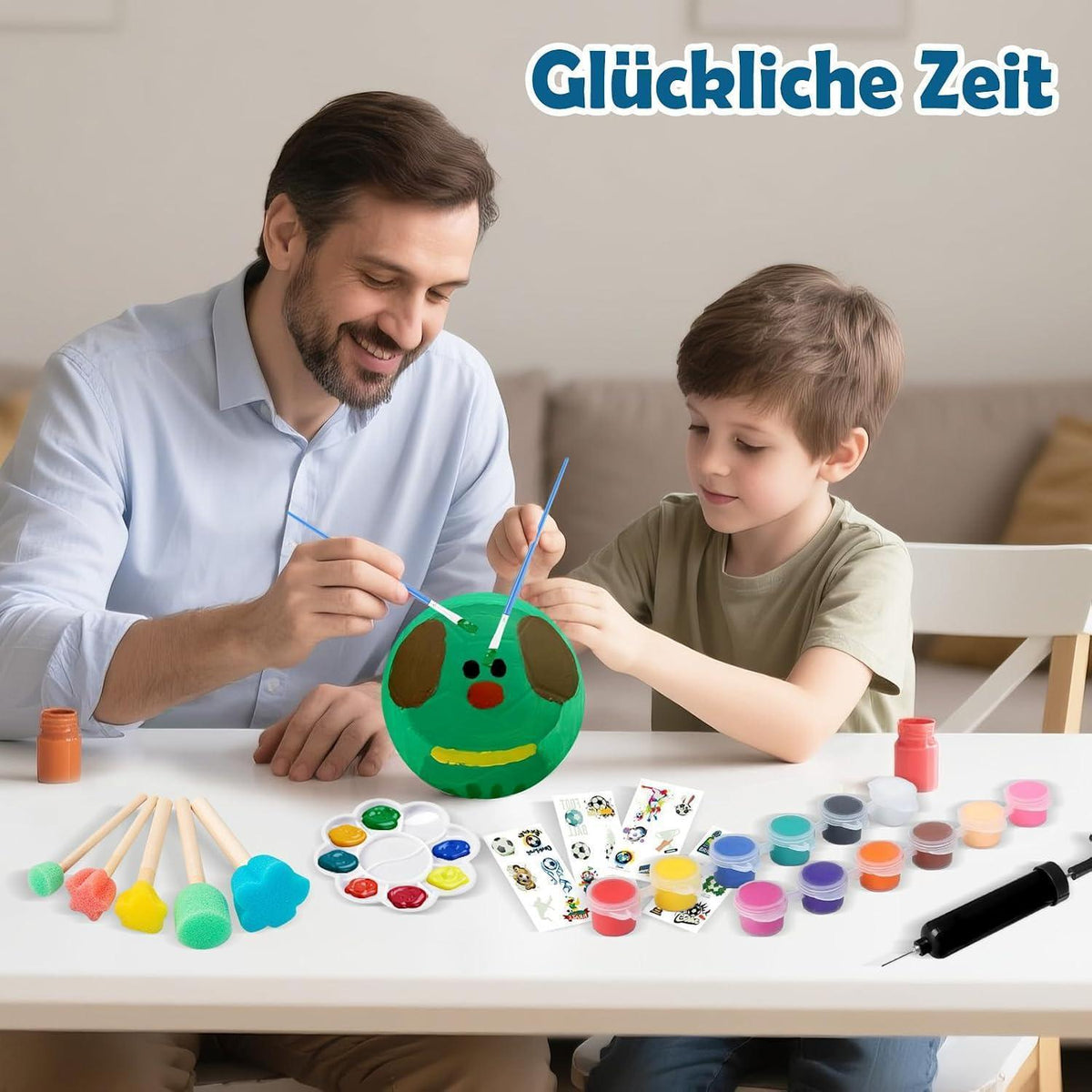 Fußball Malset Kinder – DIY Bastelset mit Farben & Aufklebern