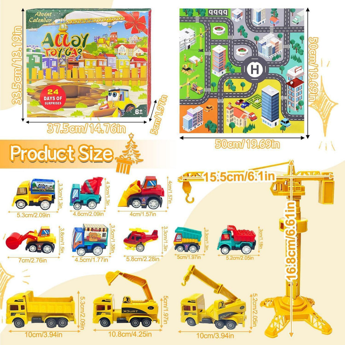 Adventskalender Auto Baufahrzeuge für Kinder 2026