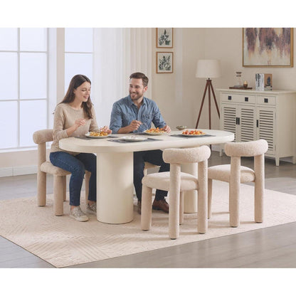 Küchenstühle 2er Set Kunstfell – Moderne Esszimmerstühle Khaki