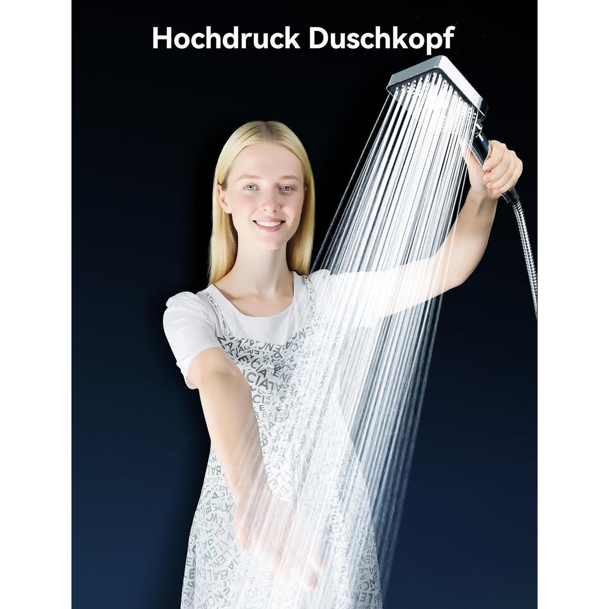 Hochdruck Duschkopf 6 Modi | Wassersparend & Handbrause Schwarz
