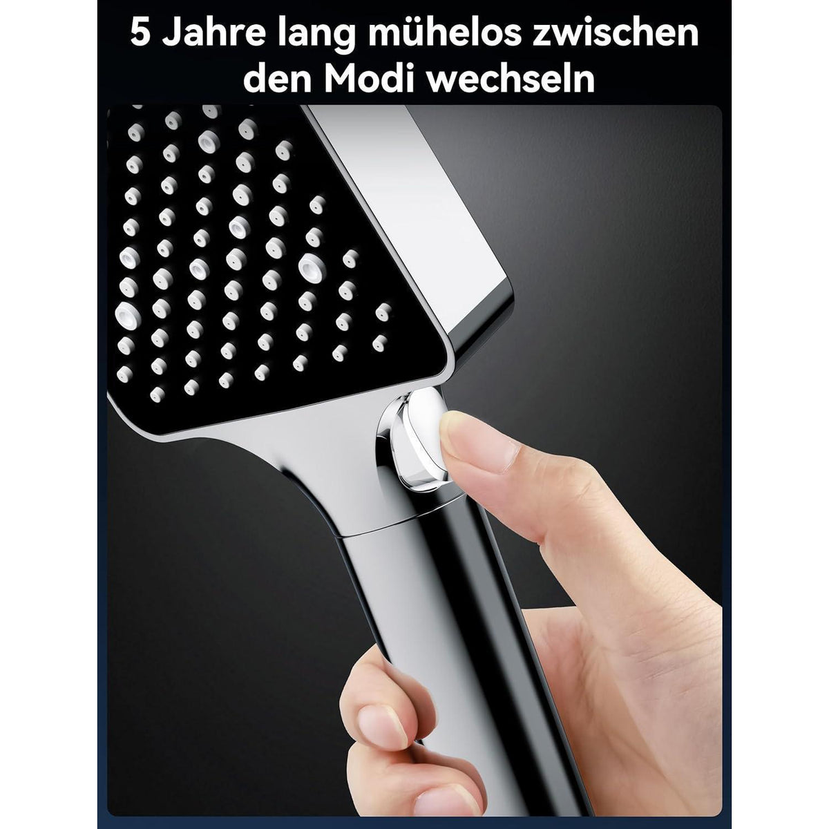 Hochdruck Duschkopf 6 Modi | Wassersparend & Handbrause Schwarz