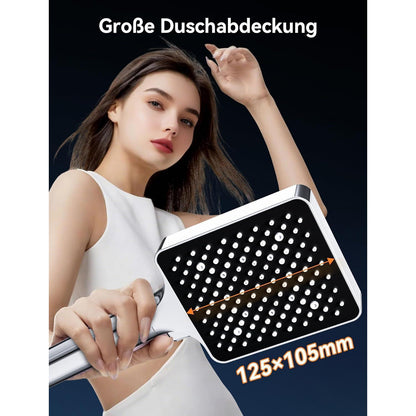 Hochdruck Duschkopf 6 Modi | Wassersparend & Handbrause Schwarz